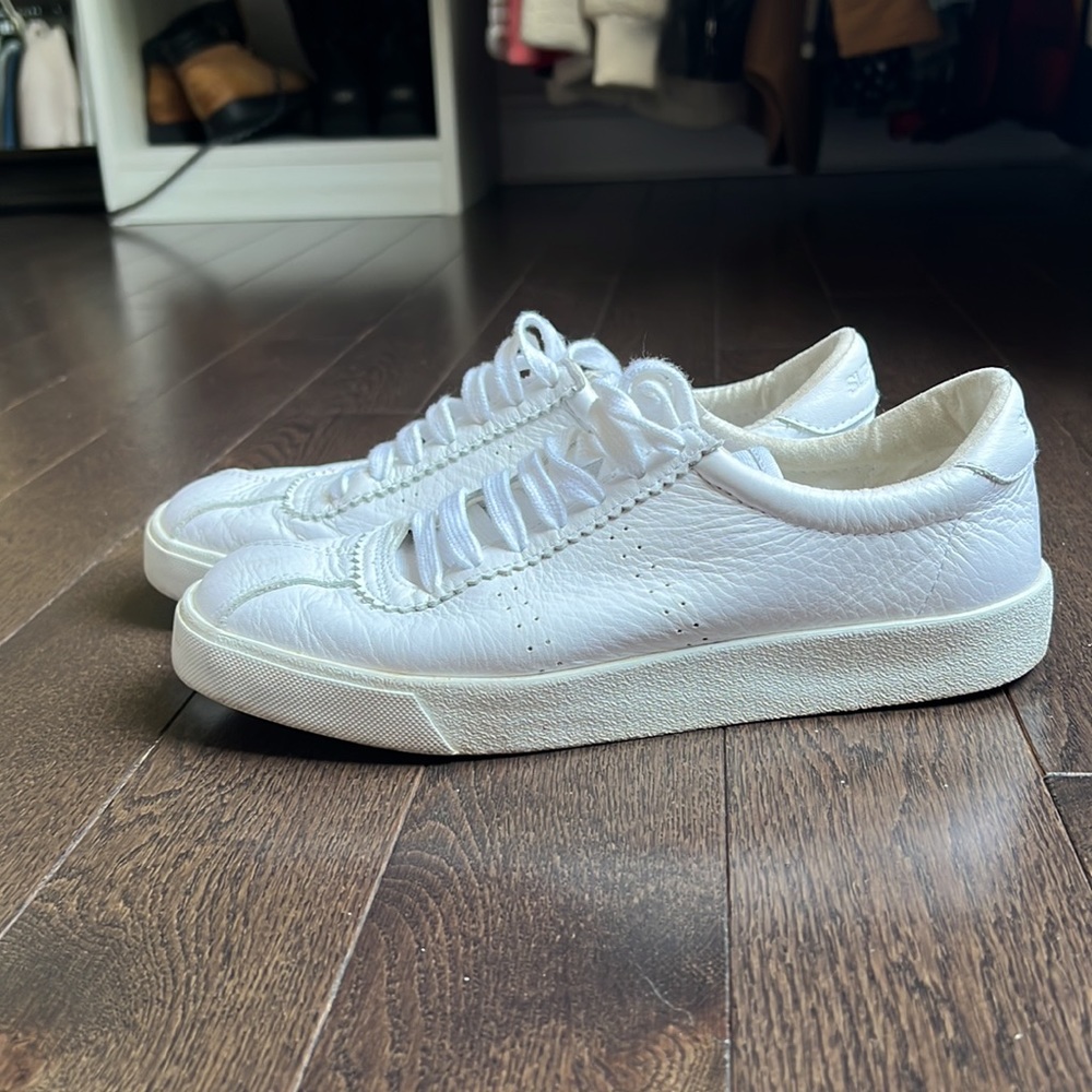 SUPERGA 2843 CLUB S COMFORT LEATHER SNEAKERS WHITE, Size 39 Women’s US 8
